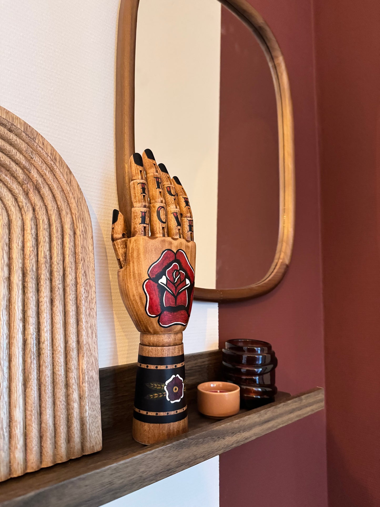 Wooden hand “rose”