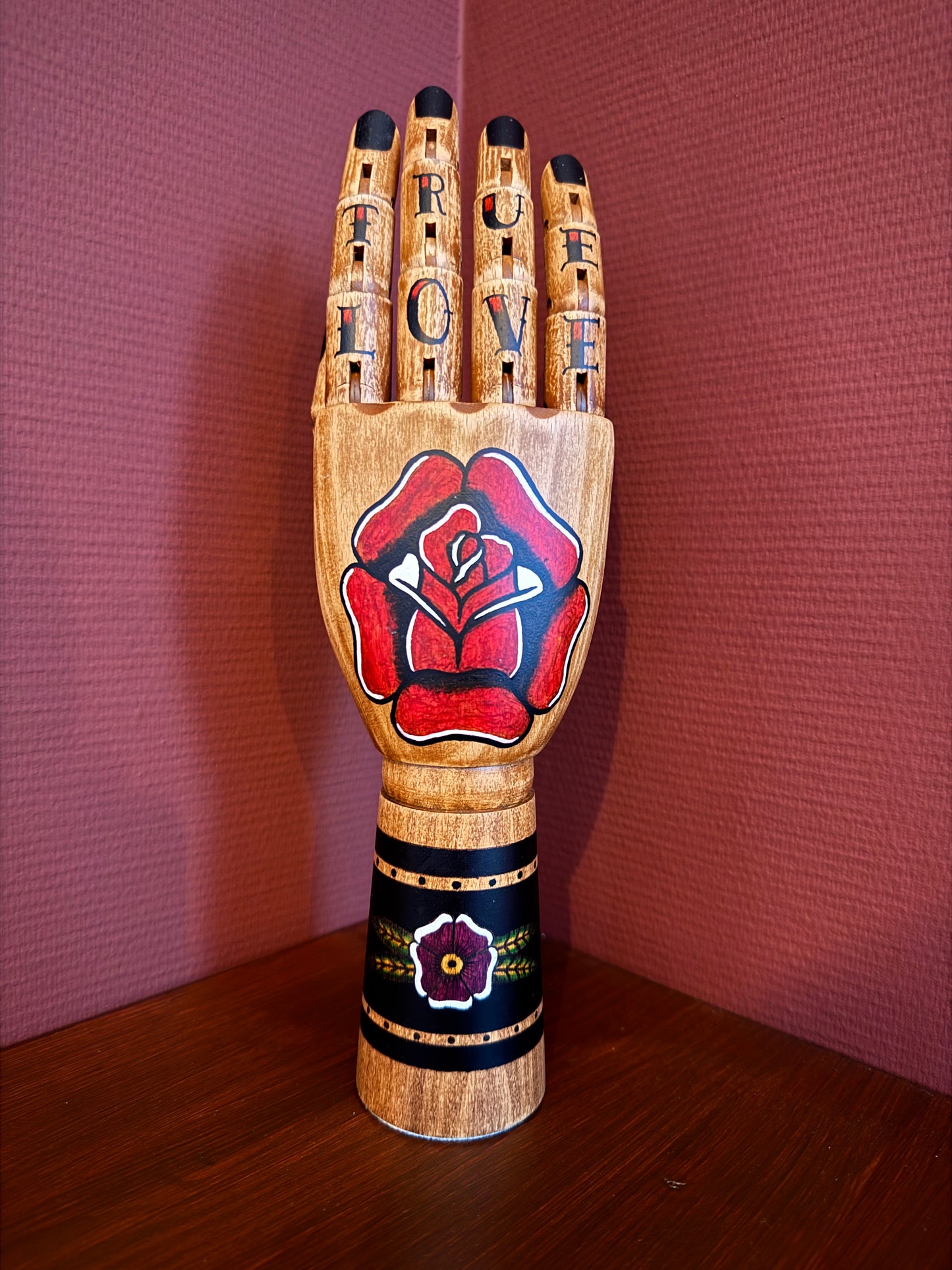 Wooden hand “rose”