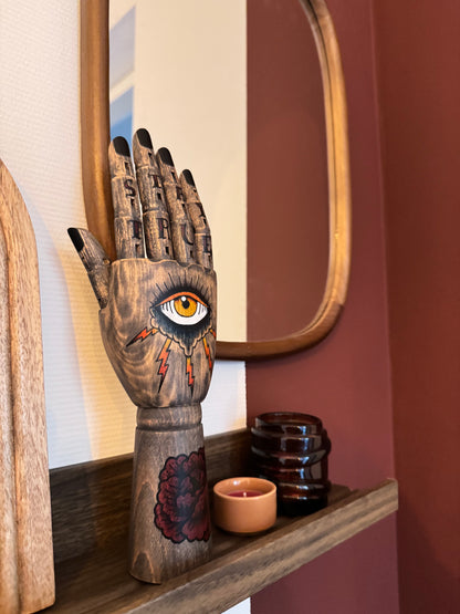 Wooden hand “storm“
